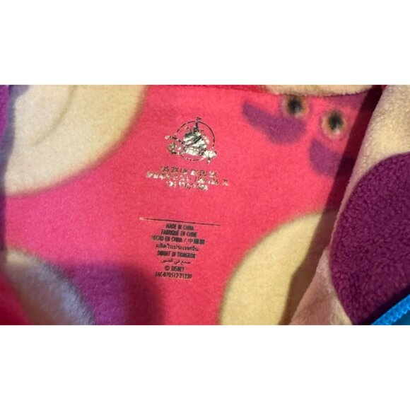 Disney Lotso Fleece Vest Pink With Purple & Yellow Faces Zippered Front Pockets - Picture 3 of 10